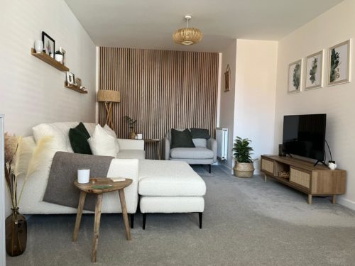 Scandi style living room full view