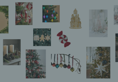 Mood board of 2024 Christmas decor trends